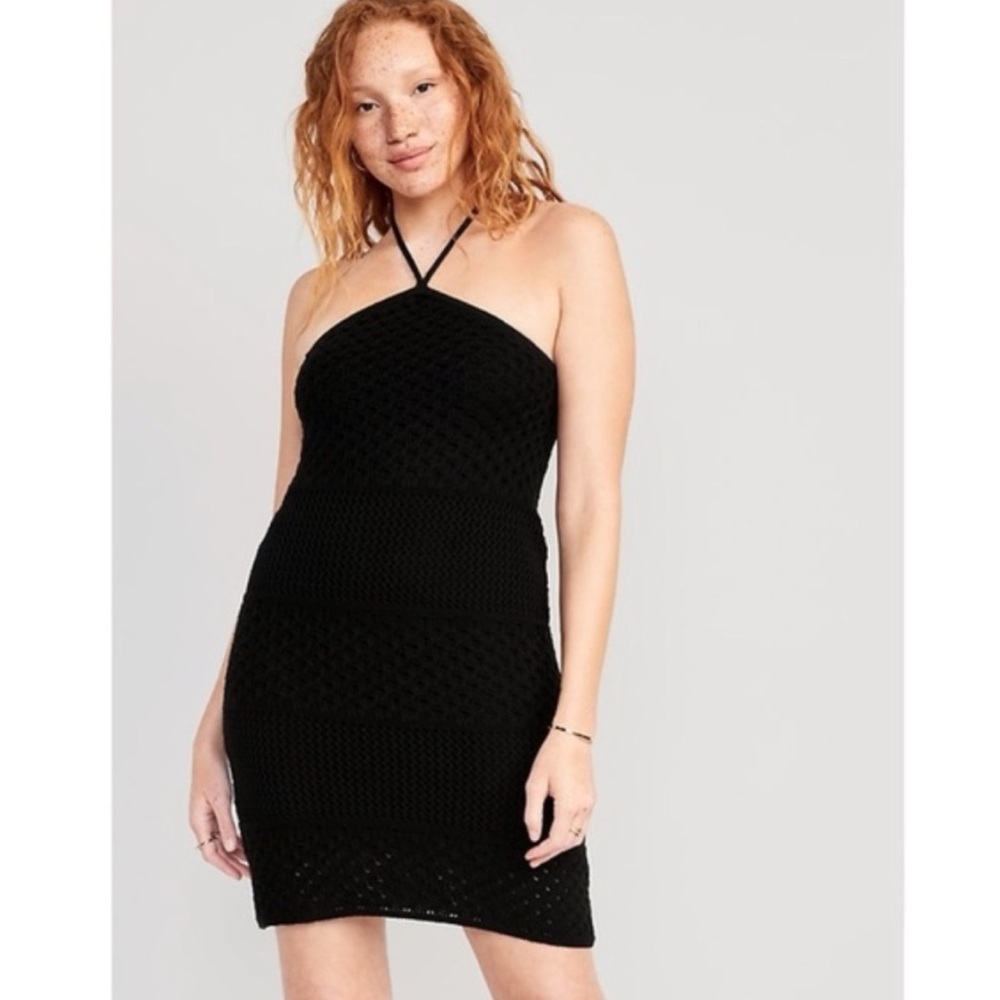 Old Navy Black Halter Mini Dress